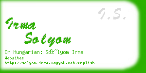 irma solyom business card